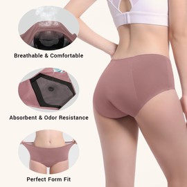 Carer Incontinence Underwear for Women Washable Leakproof Underwear 150ml Super Absorbent 3 PCS Leak Proof Underwear for Women Bladder Leakage Protective Panties, Small
