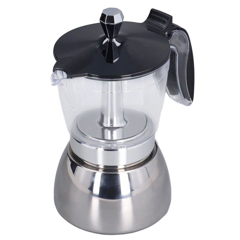 Stovetop Coffee Maker 6 Cup Moka Pot Clear ABS Top