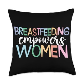 Breastfeeding Lactation Consultant Appreciation Breastfeeding Empowers Women Lactation Consultant Throw Pillow, 18x18, Multicolor