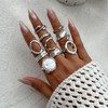 Irregular Pearl Rings for Women Knuckle Chunky Gold Rings Statement