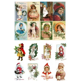 Decoupage Paper Pack (20 Sheets 10x15cm) Vintage Christmas Your Girls FLONZ Vintage Ephemera