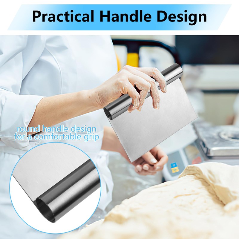 Stainless Steel Dough Scraper, 11 x 15 cm Kitchen Scraper,