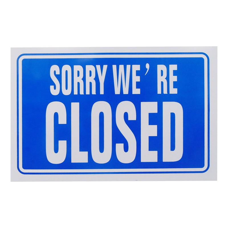 Open Closed Sign Blue Double Sided High Contrast Reversible Shop