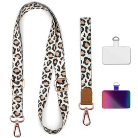 FRMARCH Lanyard Strap for Women,1Crossbody Phone Lanyards Wrist Strap&1Wrist Tether Strap&2Replacement Patches Tab,Universal Necklace