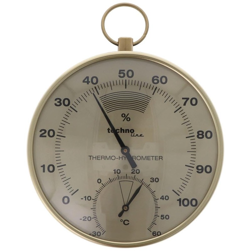 Technoline WA 3055 Elegant Analogue Thermo-Hygrometer in Brass Design