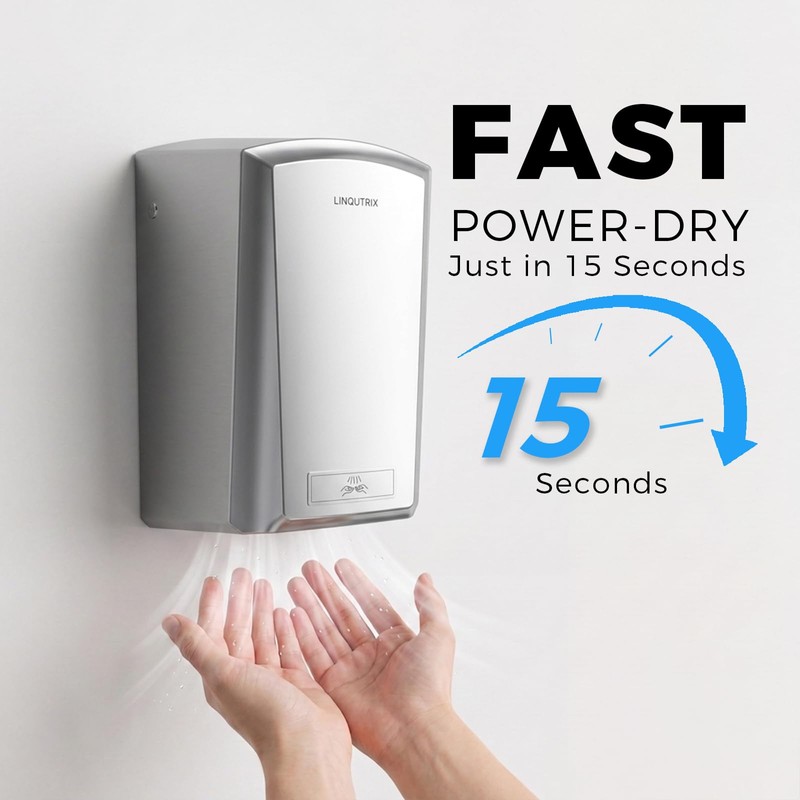 Commercial Hand Dryer for Bathroom, 1100W 110V Automatic Electric Hand