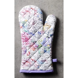 Maison d' Hermine Oven Mitt + Pot Holder 100% Cotton Heat Resistant Kitchen Easter Oven Mitts (19cm x 33cm) & Pot Holders (20cm x 20cm) for Chef, Women & Men, Wedding use, Floral Love - Spring/Summer