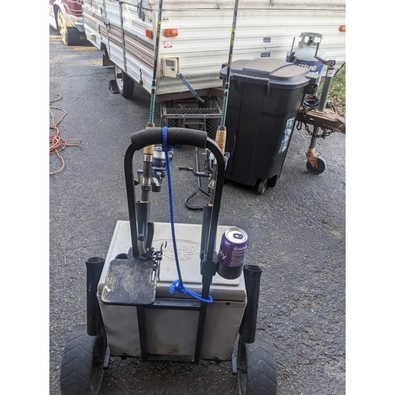 BERKLEY SPORTSMAN’S PRO FISHING CART MODS cutting board, rod holders,