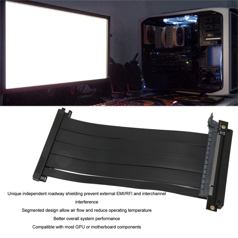 Garsent PCIe 4.0 Riser Cable Dual Reverse PCIE4.0