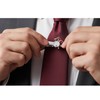 QINGANRAN Drum Set Cufflinks and Tie Clip Set, Silver Red