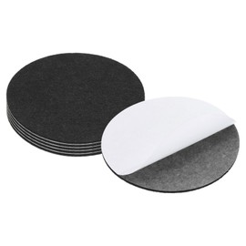 PATIKIL 5.5 Inch Diameter Lamp Base Felt, 6Pack 3mm Thickness Round Soft Adhesive Non-Slip Anti-Scratch Backed Felt for Lamp Furniture DIY Craft, Black