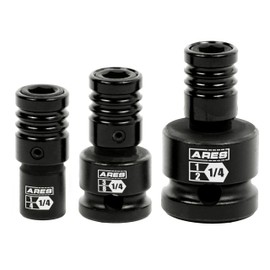 ARES 22035 – 3-Piece Impact Grade Quick Release Bit Holder Set – 1/4-Inch, 3/8-Inch, and 1/2-Inch Drive - Compatible With 1/4-Inch Hex Shank Bits - Quick Release Mechanism for Rapid Attach and Release