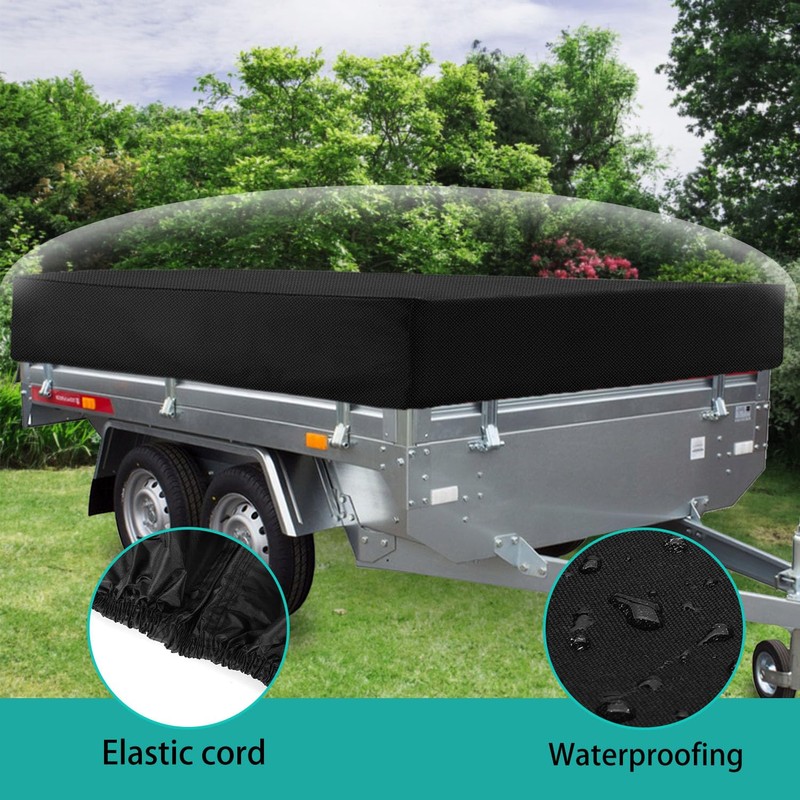 VWACBOAW Utility Trailer Cover, Waterproof Dust Heavy Duty Dump Trailer