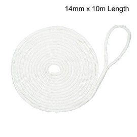 Lomo Nylon Braided Mooring Line Sailing - Spliced One End - 14mm x 10m - White