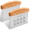 Joyfair 2Pcs Dough Scraper, Stainless Steel Dough Cutter with Wooden