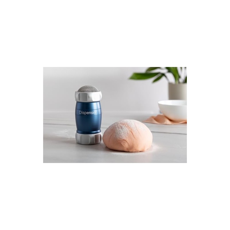 MARCATO Blue Powder Sugar Shaker Anodised Aluminium 10 x 5