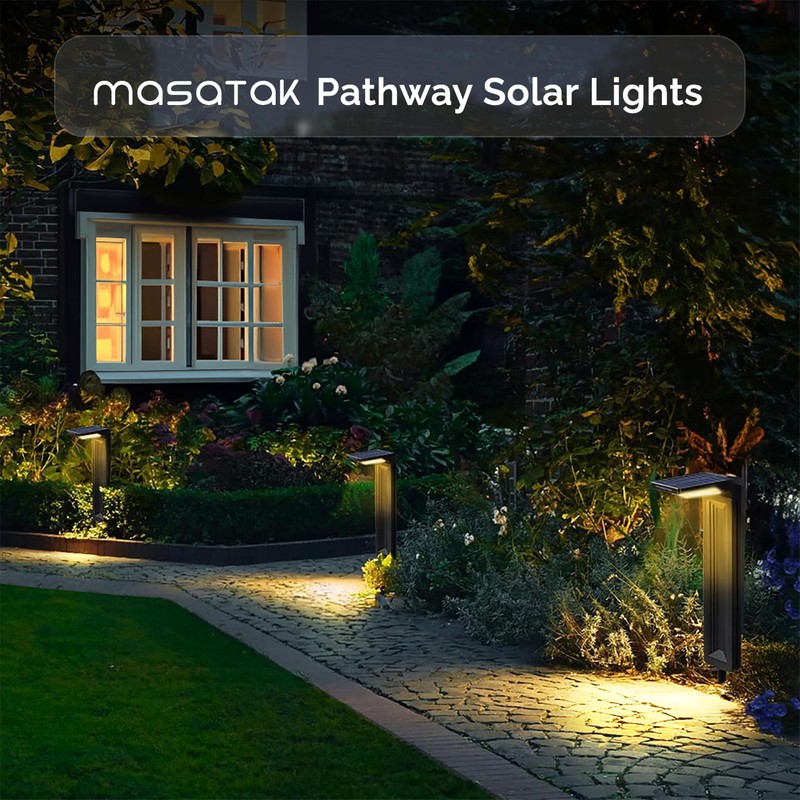 masatak Warm White Solar Pathway Lights 2 Pack - Ultra