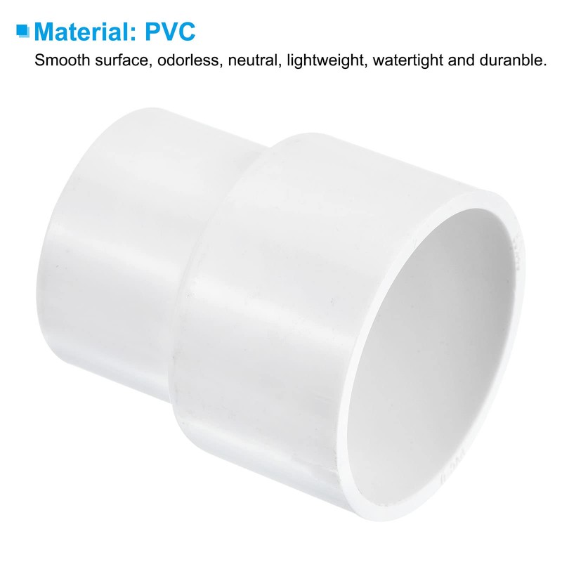 PATIKIL PVC Reducer Pipe Fitting 50mm to 40mm ID, 2