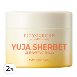 Fit Your Skin Yuzu Sherbet Cleansing Balm Blackhead Nose Sebum Removal, 2 pieces, 90g / 핏유어스킨 유자 셔벗 클렌징 밤 블랙헤드 코피지제거, 2개, 90g