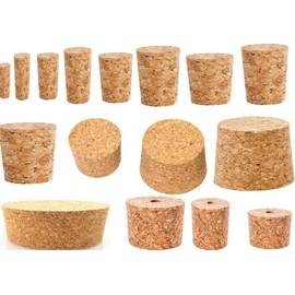 lilawelt24 Barrel Cork, 16 Sizes to Choose From, Natural Cork, Bottle Cork, Stopper, Pointed Cork (55/45 mm)