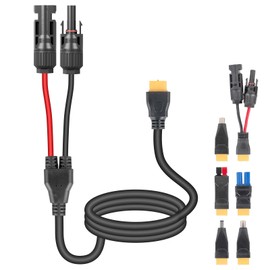 KNMIPJD Solar Panel Adapter Kit 7-in-1 Solar Connector Kit with Female and Male Connectors 14AWG 3Ft Solar Connector to XT60 Adapter Cable for Portable Power Station and Solar Generator (5FT)