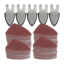 130pcs Oscillating Tool Sanding Pad Set, 5 x Finger Sanding Pads, 125 x Sandpaper, Velcro Sanding Tool for Polishing Grinding, 60/80/120/180/240 Grit