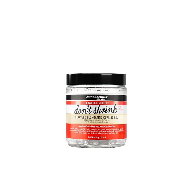 Aunt Jackie's Don't Shrink Flaxseed Elongating Curling Gel, 15 Ounce