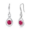 FANCIME Ruby Dangle Drop Earrings 925 Sterling Silver Dainty Infinity