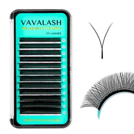 VAVALASH YY Lash Extensions D Curl 0.05mm 9mm Tray Easy Premade Volume 4D Fans Eyelash Extension YY Natural Volume Lashes Extension Soft Matte Black Lashes (YY-0.05-D-9mm)