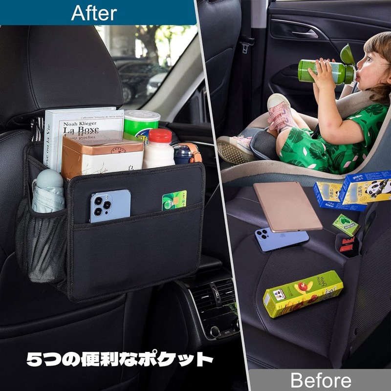 Zukida Car Seat Back Pocket, Multi-functional Hanging Car Storage Box,