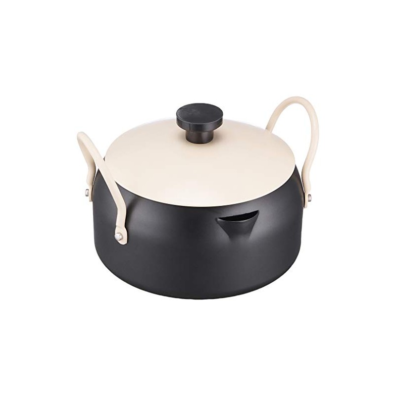 パール金属 オベ・フラ お弁当用 鉄製 蓋付 両手 フライ鍋1 6cm ブラック HB-283