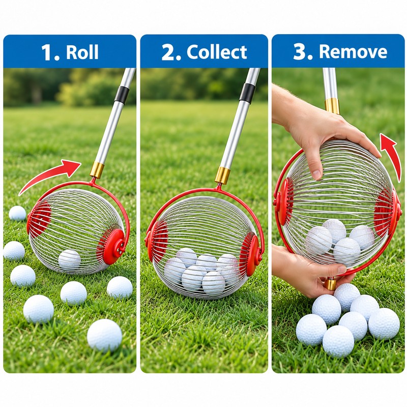 Rolling Nut Gatherer for Walnuts, Pecans & Golf Balls –