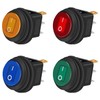 Taiss/4Pcs Rocker Toggle Switch Waterproof Round 12V 20A 4 Colours