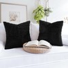 Topfinel Decorative Black Throw Pillow Covers 16x16 Inch Soft Corduroy