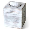 S310 Wood Tissue Box Cover, Rustic Square Tissue Box Holder