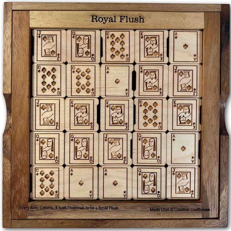 Royal Flush Wood Brain Teaser Puzzle - Maple Version