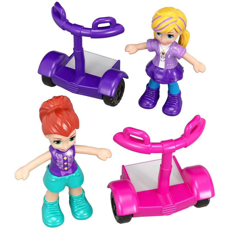 Polly Pocket 2-in-1 Playset, Travel Toy with 2 Micro Dolls