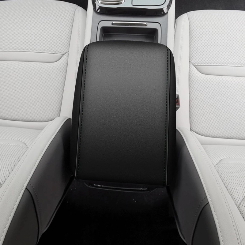 JXAUTOPART Central Storage Box Armrest Cover Cushion PU Leather For
