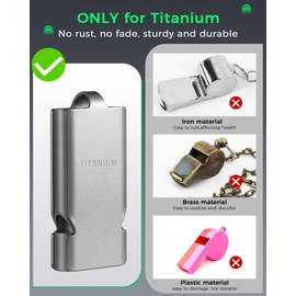IUMIUN Emergency Survival Whistle Lifeguard Safety Whistle for Outdoor Camping Hiking-Loud Whistle up to 120~130db (Titanium-1PCS)