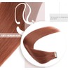 HotLulana Tape Extensions Real Hair Dark Red Brown Extensions Real