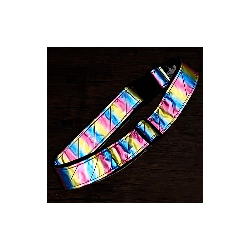 VET GOODS HEAVY DUTY REFLECTIVE BELT (Rainbow), Rainbow, Adjustable