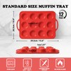 Foepoge 2 Pack Silicone Muffin Pan with Metal Frame, Non-stick