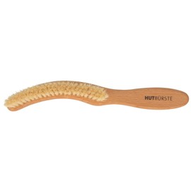 Breiter Hat Brush Textile Brush for Cleaning Felt Hats, Made of Real Pear Wood, Natural Bristles, Ergonomically Shaped
