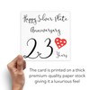 Hunts England - 23rd Wedding Anniversary Card - Happy Silver
