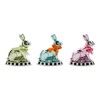 MACKENZIE-CHILDS Set of 3 Calico Mini Foil Bunny Figures, Spring