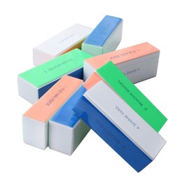 Healeved 20pcs Professional Nail Buffer Block Sided Nail File Polishing Block for Salon Home Use