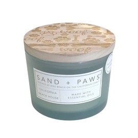 Sand + Paws Scented Candle -California Beach House –Luxurious Air Freshening Jar Candles Neutralize pet Odors and Enhance Home décor – 100% Cotton Lead-Free Wicks - 12oz