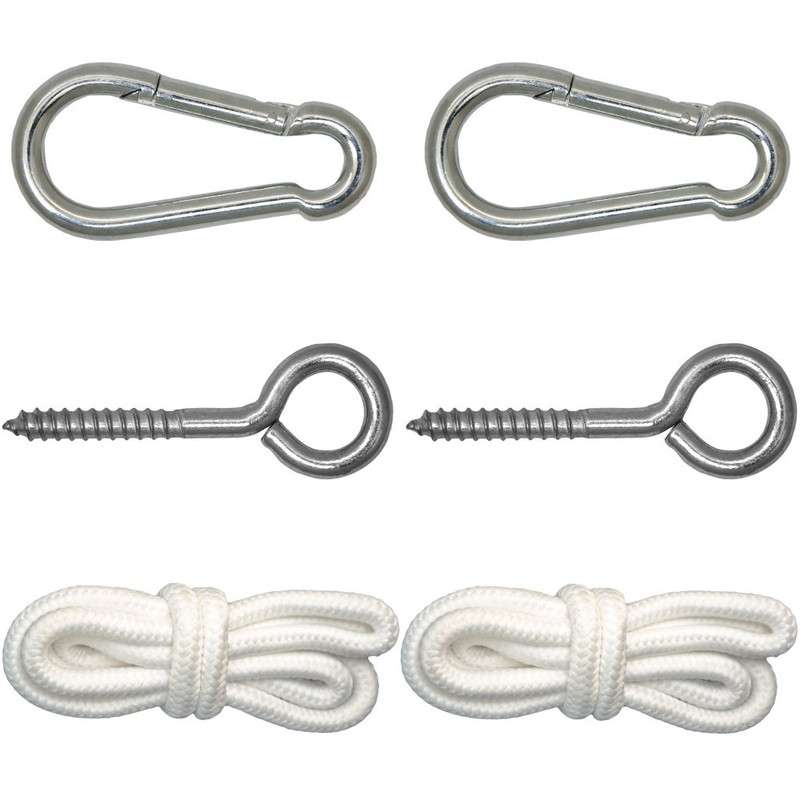 AMANKA Fastening for Hammock Complete kit incl Carbines Eyebolts Ropes