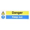 Caledonia Signs 16216G "Danger Keep out" Sign, Rigid Plastic, 300
