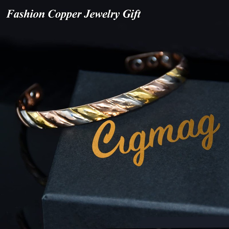 Cigmag Lymphatic Drainage Copper Magnetic Bracelet for Women 99% Solid